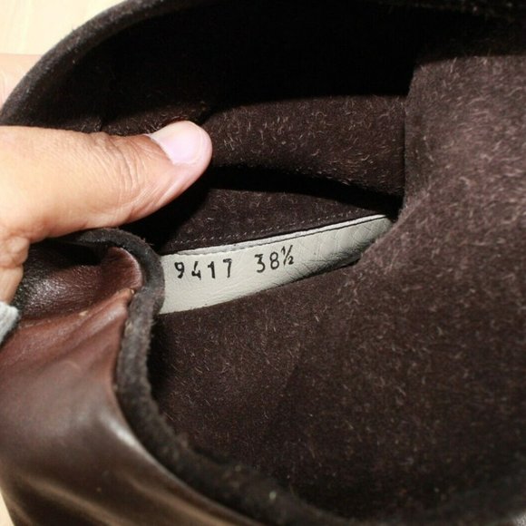 Roberto Del Carlo Brown Leather Pull On Knee High Heeled Boots Size 8.5 - Picture 8 of 10